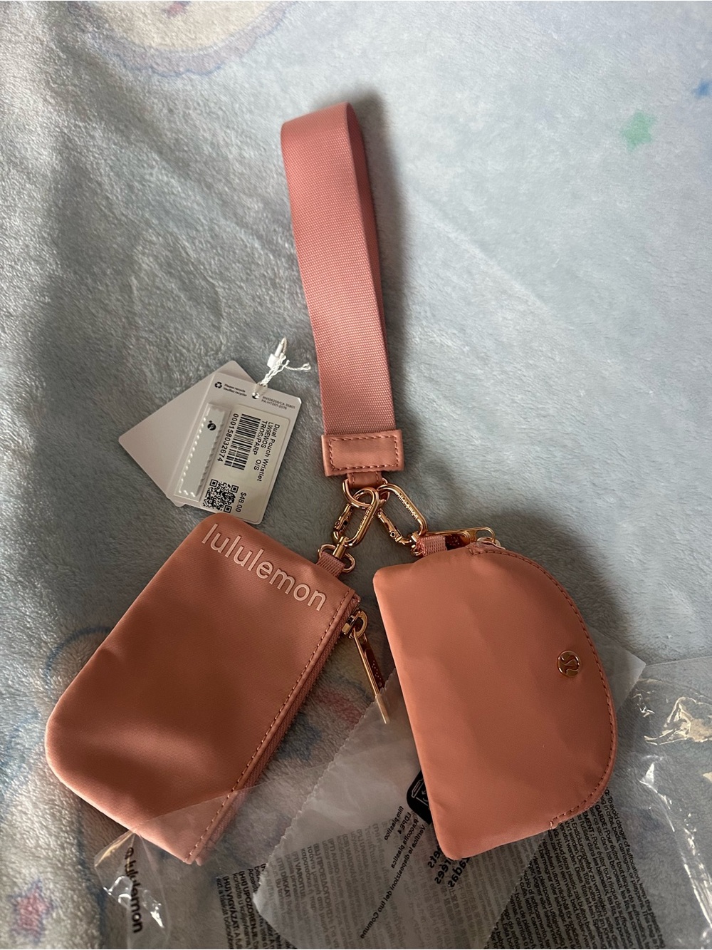 Lululemon Dual Pouch Wristlet in Tea Rose